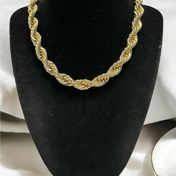 Super Chunky Gold Tone Twisted Rope Chain Sugarfix by Baublebar 15-1/4” + 3” - Picture 1 of 8